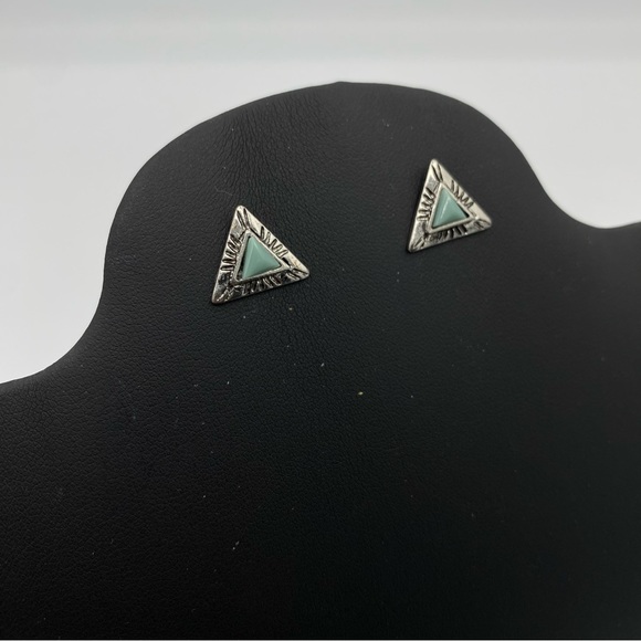 Kohl's Small Triangle Turquoise Boho Bohemian Earrings - Picture 2 of 4